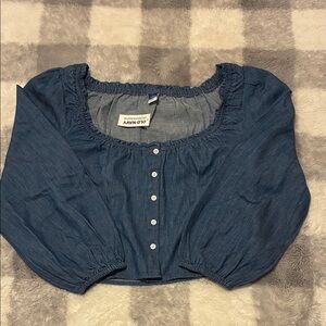 Old Navy Women's Denim Blue Blouse